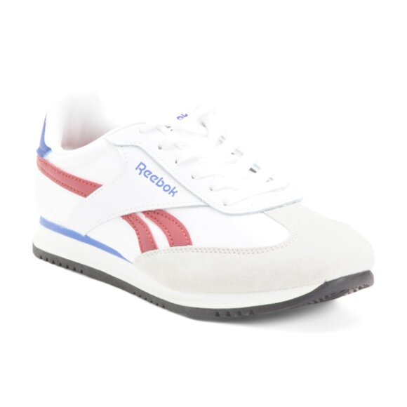 NEW REEBOK Leather Fiori Low Profile Sneakers in white/red/blue women 2512 3T4 - Picture 3 of 10